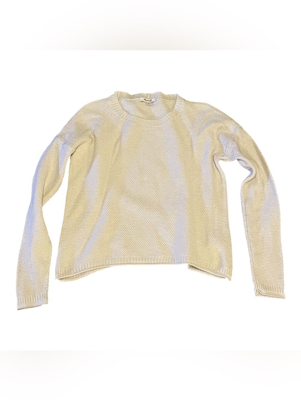 Madewell Off-White Waffle Knit Pullover Sweater Size Medium